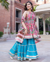 Pink Dolphin Handblock Sharara Set