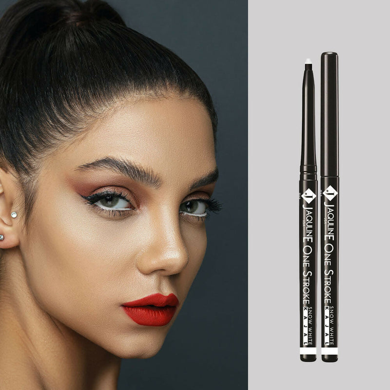 Jaquline USA One Kajal Snow White | Waterproof White Eyeliner | Brightening | Long-lasting