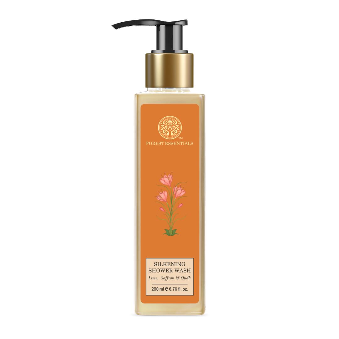 Forest Essentials Silkening Shower Wash Lime Saffron & Oudh