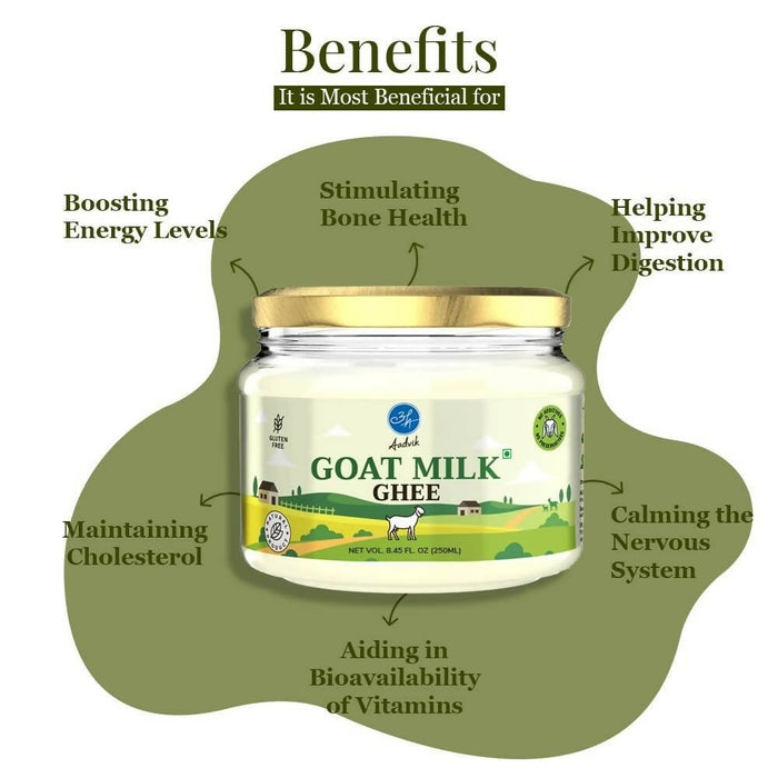 Aadvik A2 Goat Milk Ghee with Ayurvedic Benefits | 100% Pure & Natural Goat Milk Ghee | From Grass Fed Goat A2 Milk