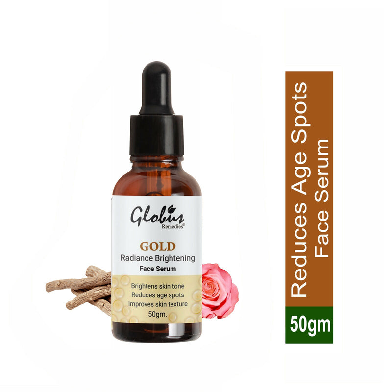 Globus Remedies Gold Radiance Anti Aging Face Serum, For Skin Lightening & Dark Spots Removal