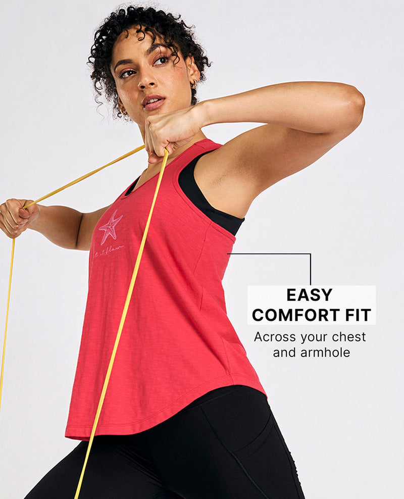 Everyday Cotton Longline Tank Top Red