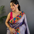 Regal Lavender Yeola Paithani Soft Silk Saree