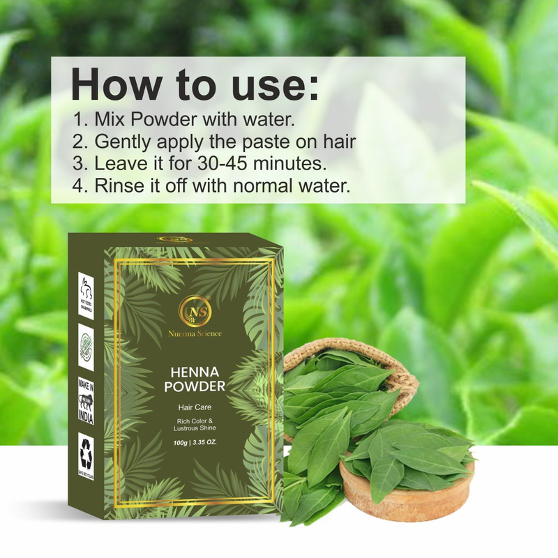 Nuerma Science Henna (Organic & Natural) Powder For Hair Color
