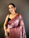 Graceful Black Aura Silk Floral Print Saree