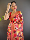 Geometric Linen Saree