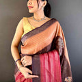 Brown Soft Crep Silk Ombre Print Saree