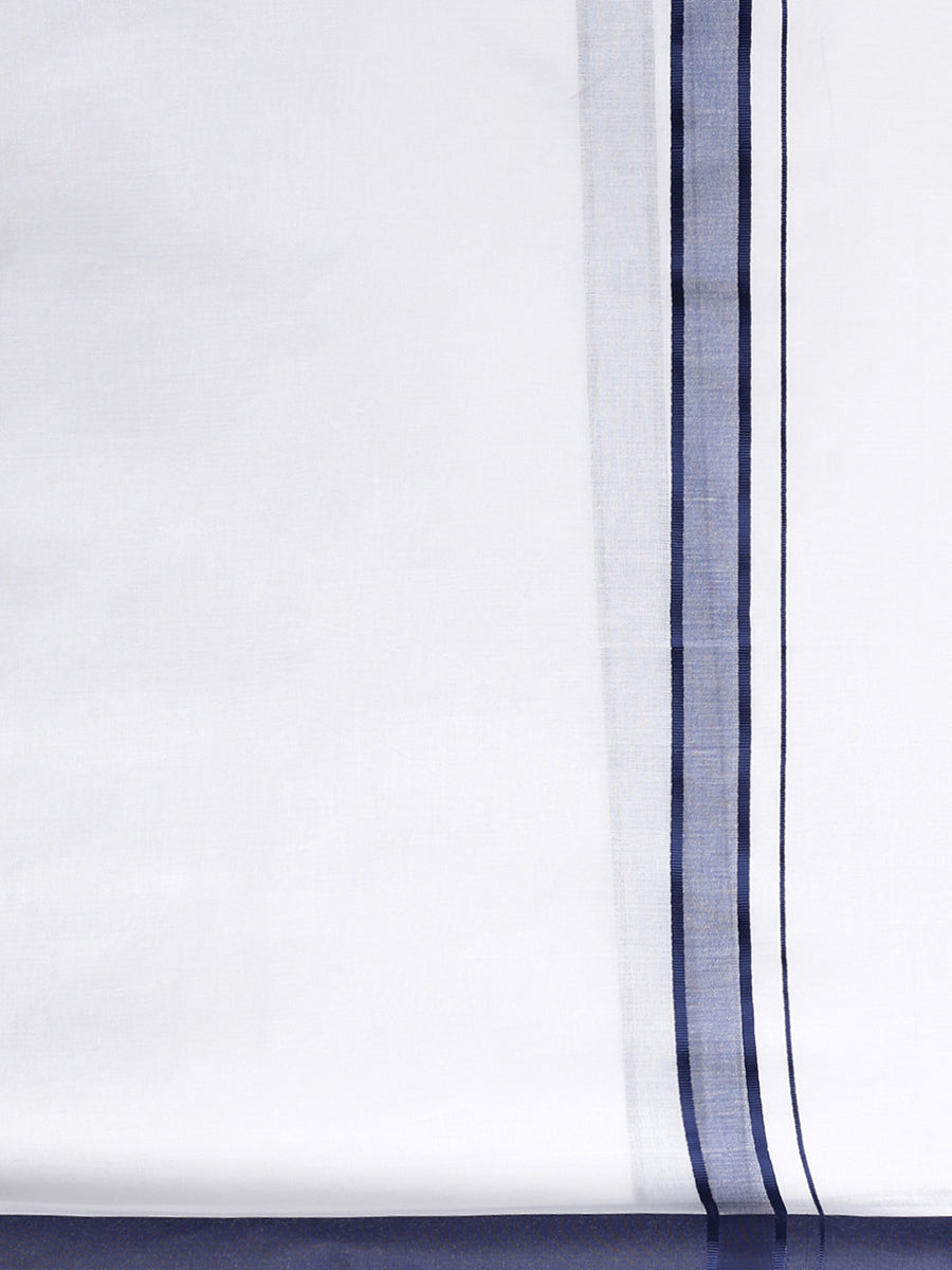 Men 100% Cotton Double Layer White Dhoti with Fancy Border AP08