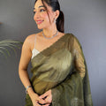 Green Art Silk Sequence Work Saree