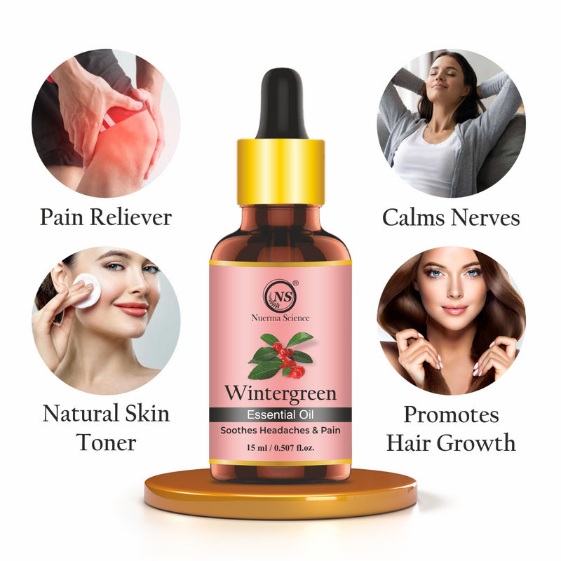 Nuerma Science Pure Wintergreen Essential Oil For Skin, Body & Hair Care