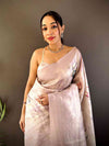 Blush Pink Kanjivaram Digital Silk Saree