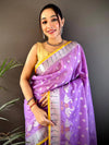 Lavender Kota Kora Meenakari Saree