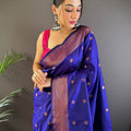 Amethyst Purple Copper Elegance Soft Silk Saree
