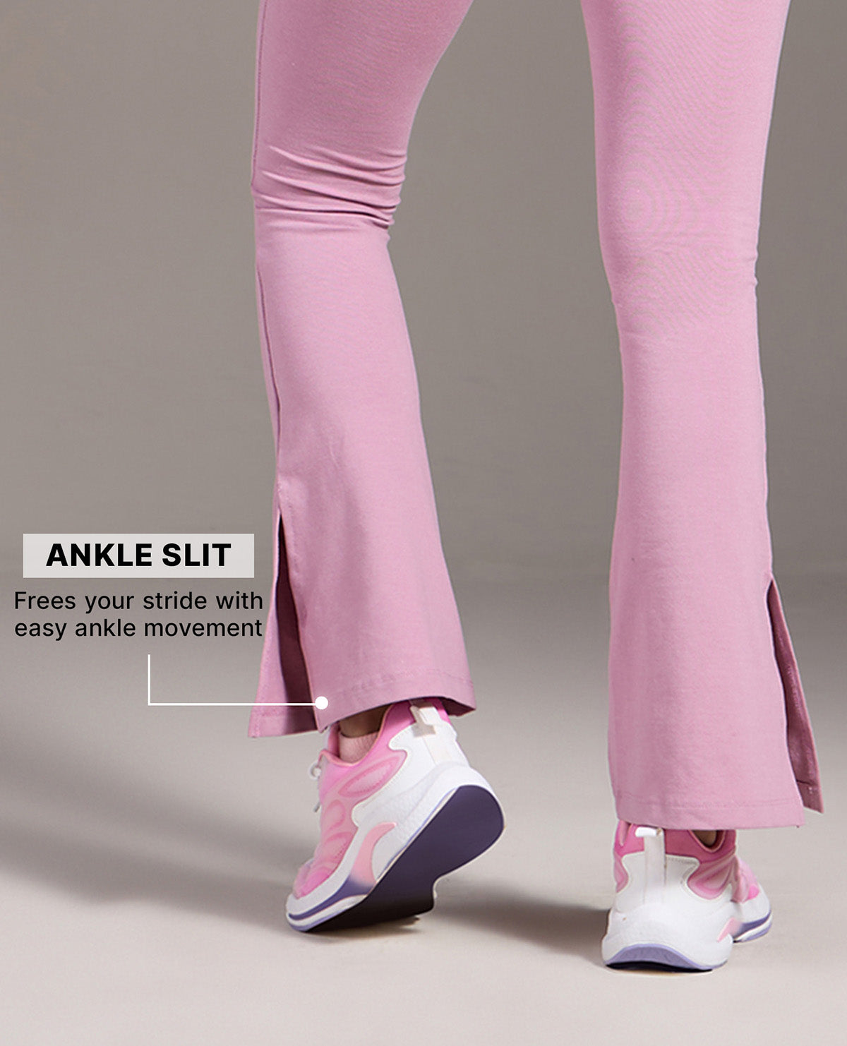 Kica Criss Cross Cotton Flare Comfort Pants Pink