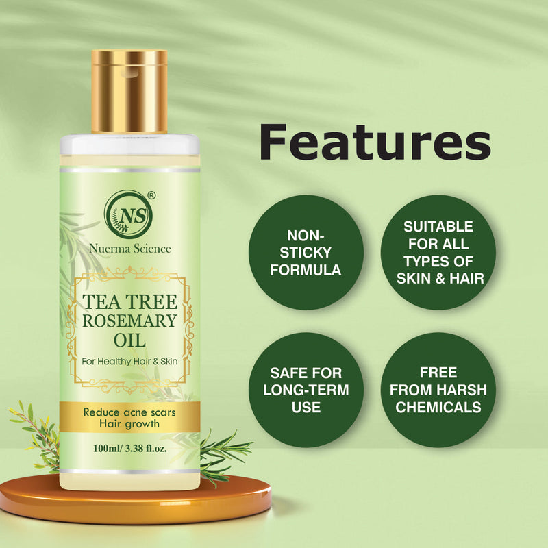 Nuerma Science Tea Tree Rosemary Oil For Healthy Skin & Hair Growth