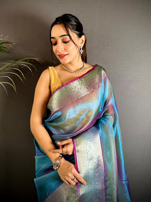 Radiance Dual Tone Tissue Silk Saree
