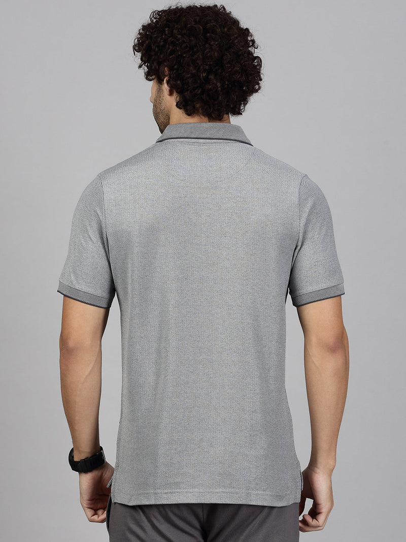 Men's Cotton Rich Pique Polo Heather Grey
