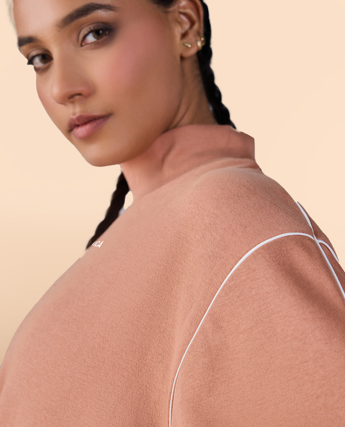 Fleece Oversized Sweatshirt Brown