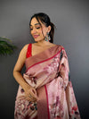 Radiant Pink Tussar Silk Digital Print Saree