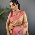 Elegant Kora Muslin Floral Kalamkari Saree