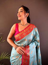 Sky Blue Soft Silk Kanjivaram Saree