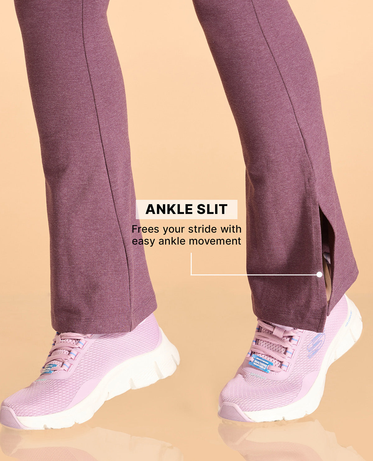 Kica Criss Cross Cotton Flare Comfort Pants Plum