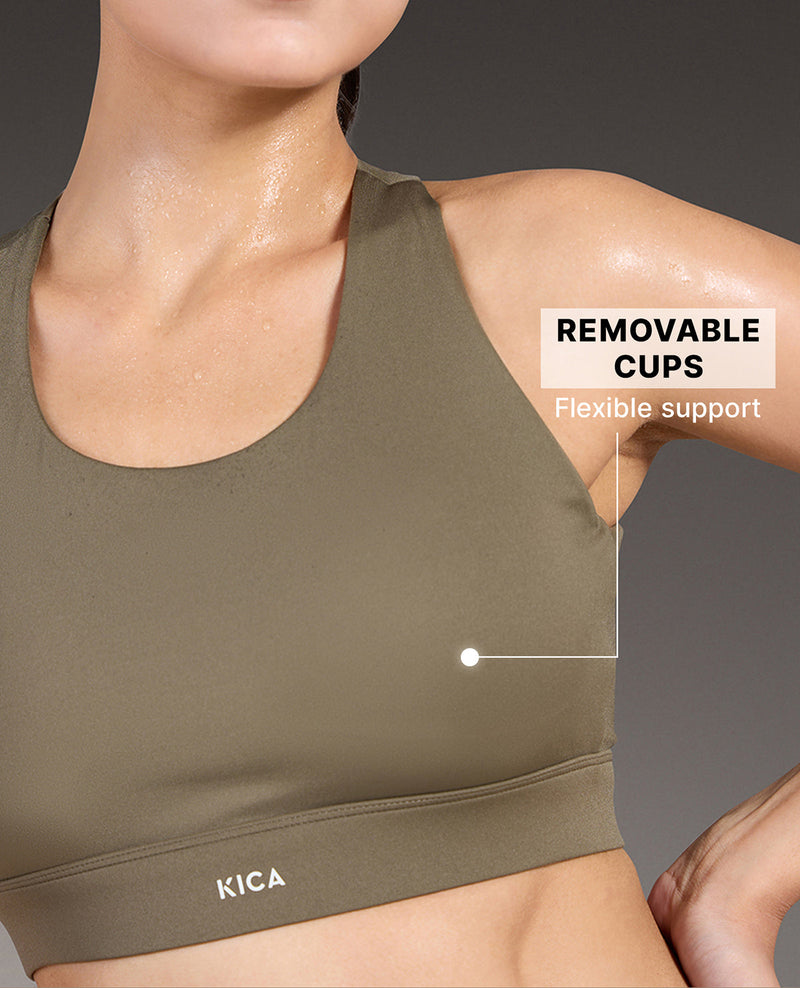 Luxe Crostini Full Coverage And High-Impact Sports Bra Olive