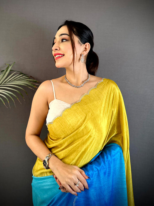 Radiant Ombre Chiffon Swarovski Saree