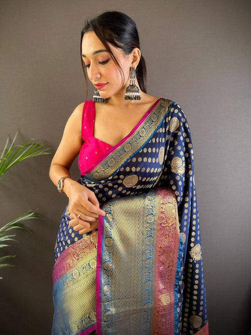 Regal Radiance Banarasi Polka Zari Saree