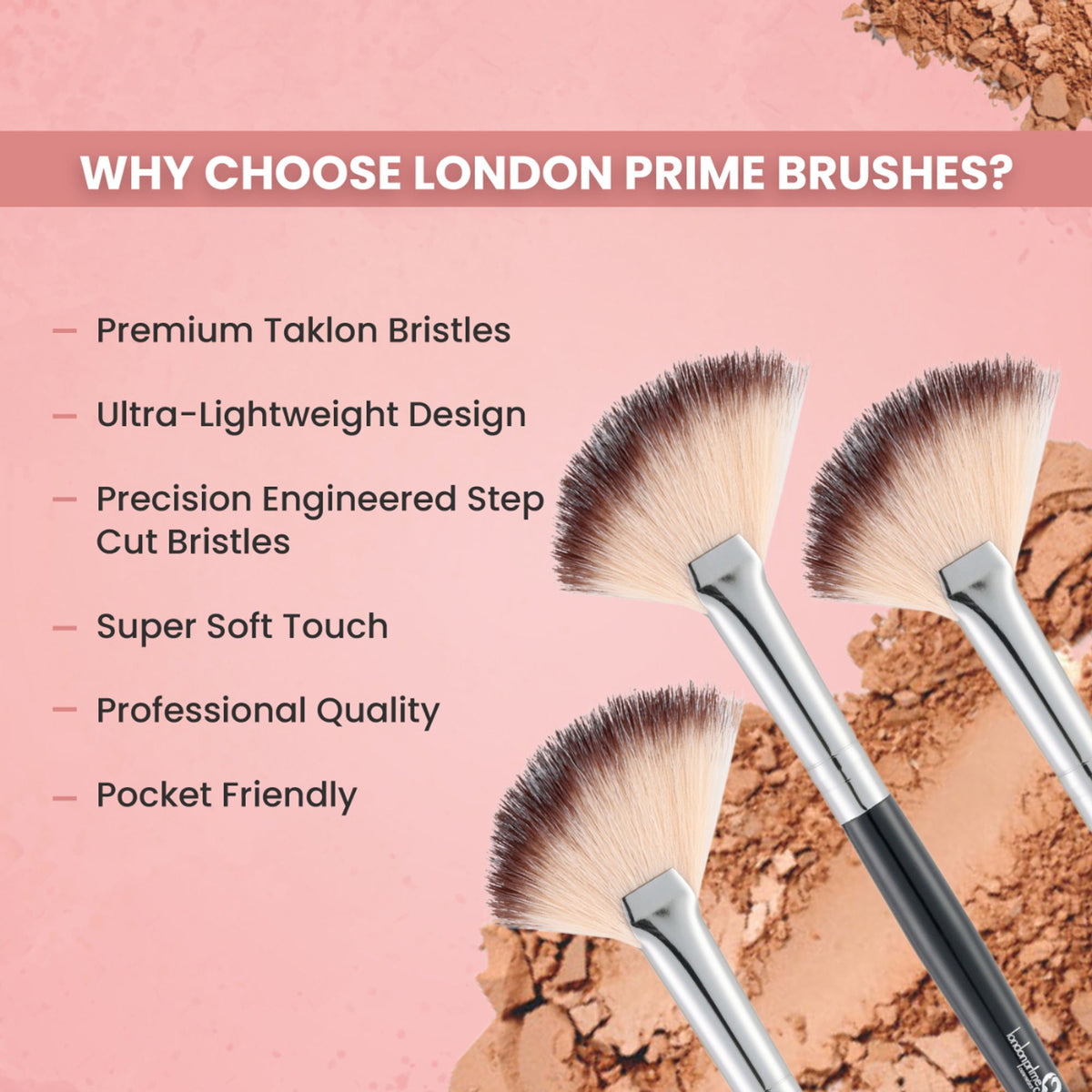 London Prime HD Small Fan Brush - LP339 ( Formerly London Pride Cosmetics )