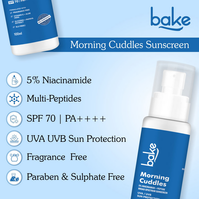 Bake Morning Cuddles 5% Niacinamide Sunscreen SPF 70