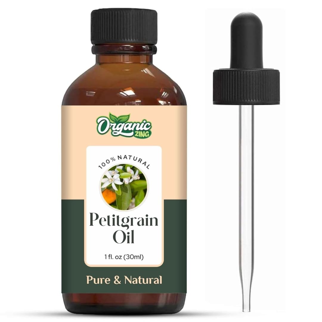 Organic Zing Petitgrain (Citrus aurantium L.) Oil | Pure & Natural Essential Oil for Aroma, Diffuser & Skincare