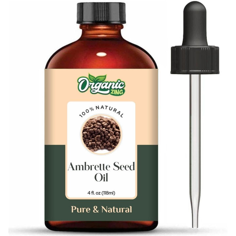 Organic Zing Ambrette Seed (Abelmoschus moschatus) Oil | Pure & Natural Carrier Oil for Skincare, Aroma & Diffusers