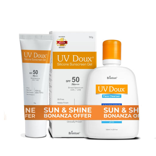 UV Doux Silicone Sunscreen Gel SPF 50 PA+++|India’s No.1 Dermatologist Recommended Brand|Invitro,In-Vivo Tested|UVA/UVB Protection, Benzene Free|No White Cast |Oily & Acne-Prone Skin |100 g