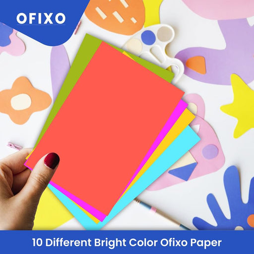 OFIXO 100 Color A4 Sheets for Printing, Craft, Origami & DIY Projects