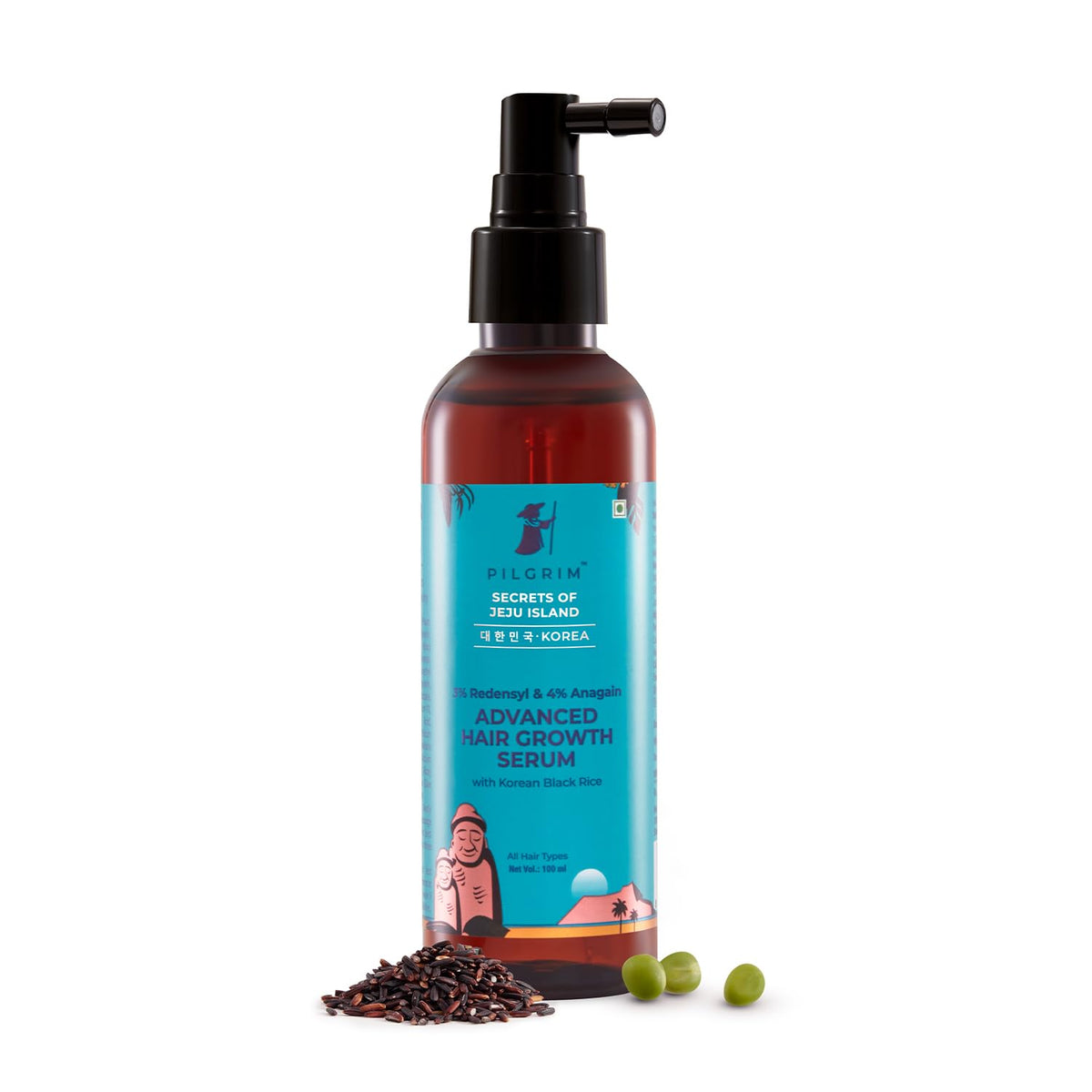 Pilgrim 3% Redensyl + 4% Anagain Advanced Hair Growth Serum with Korean Black Rice