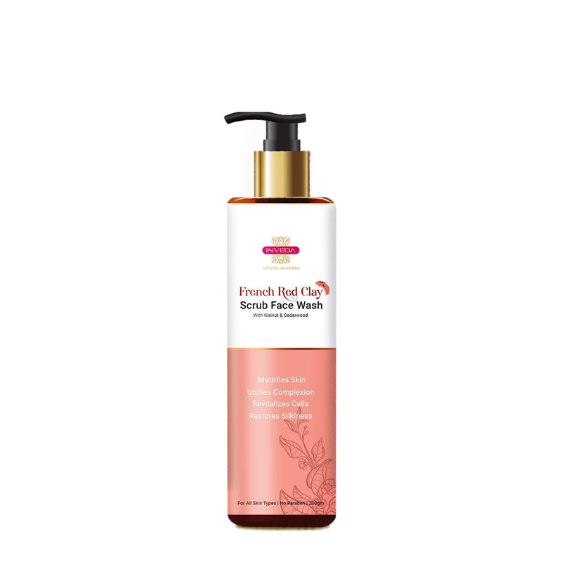 Inveda French Red Clay Scrub Face Wash