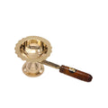 Brass & Wood Handle Pooja Diya for Dhoop and Akhand Puja