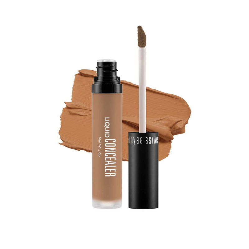 Swiss Beauty Liquid Light Weight Concealer With Full Coverage |Easily Blendable Concealer For Face Makeup With Matte Finish | Shade- Light - Moyen, 6g
