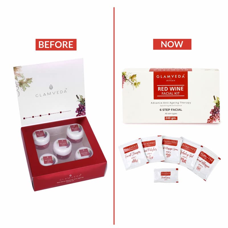 Glamveda Red Wine Advance Anti Ageing Facial Kit - Limited Time Offer