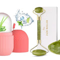 Jade Roller & Gua Sha Set with Ice Roller for Face, Eye, Neck & Body