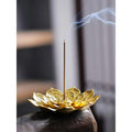 Golden Lotus Incense Holder Agarbatti Stand for Pooja & Spiritual Events