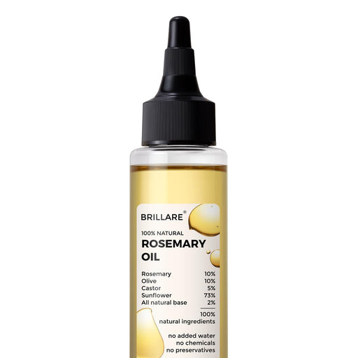 Brillare 10% Rosemary Hair Oil for Hair Growth with 10% Olive Oil & 5% Castor oil | Reduces Hair Fall | Strengthens Hair | Visible Results in 4 Weeks.