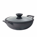 Meyer Pre-Seasoned Cast Iron Kadai with Lid 30cm 4.5L Induction Safe