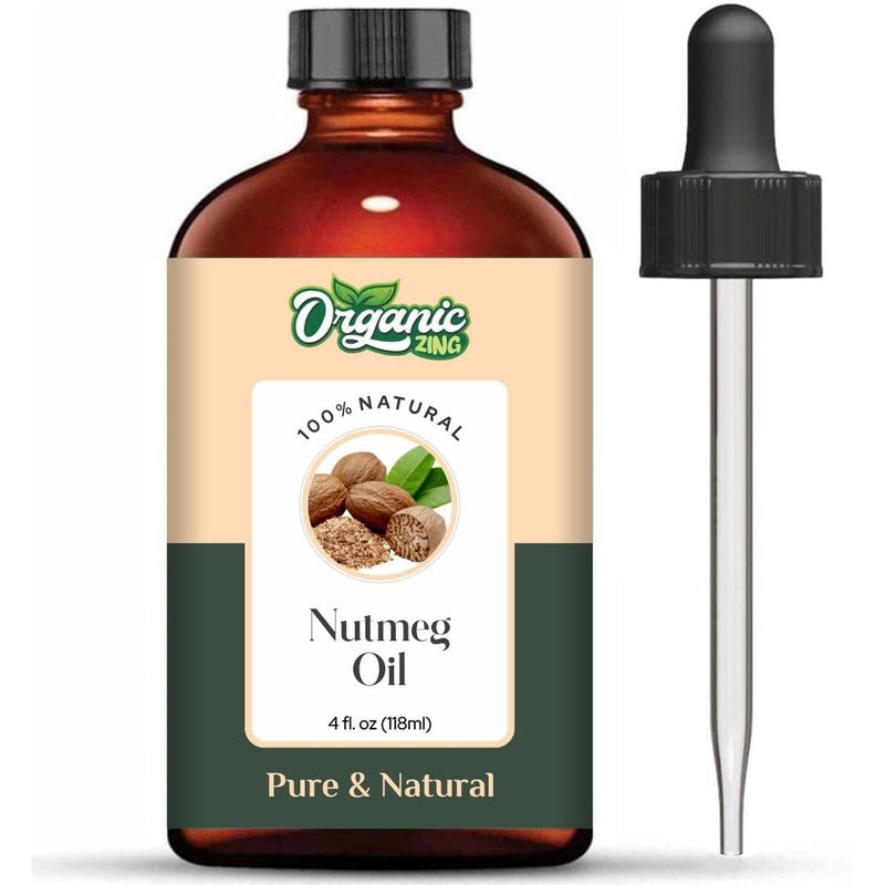 Organic Zing Nutmeg (Myristica Fragrans) Oil | Pure & Natural Essential Oil for Aroma, Diffusers, Skincare & Hair Care