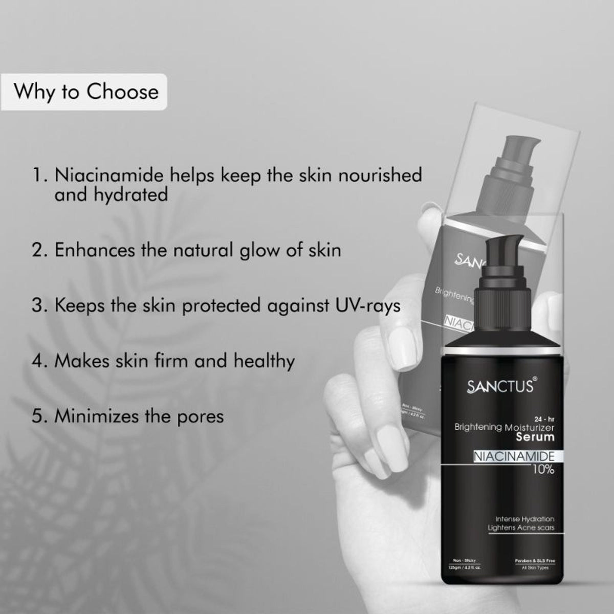 SANCTUS 24-Hr Brightening 10% Niacinamide Moisturizer Serum Lotion