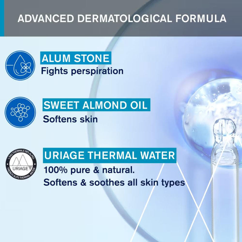 Uriage Fresh Body Deodorant Spray with Alum & Sweet Almond Oil Dermat Recommended for Sensitive Skin