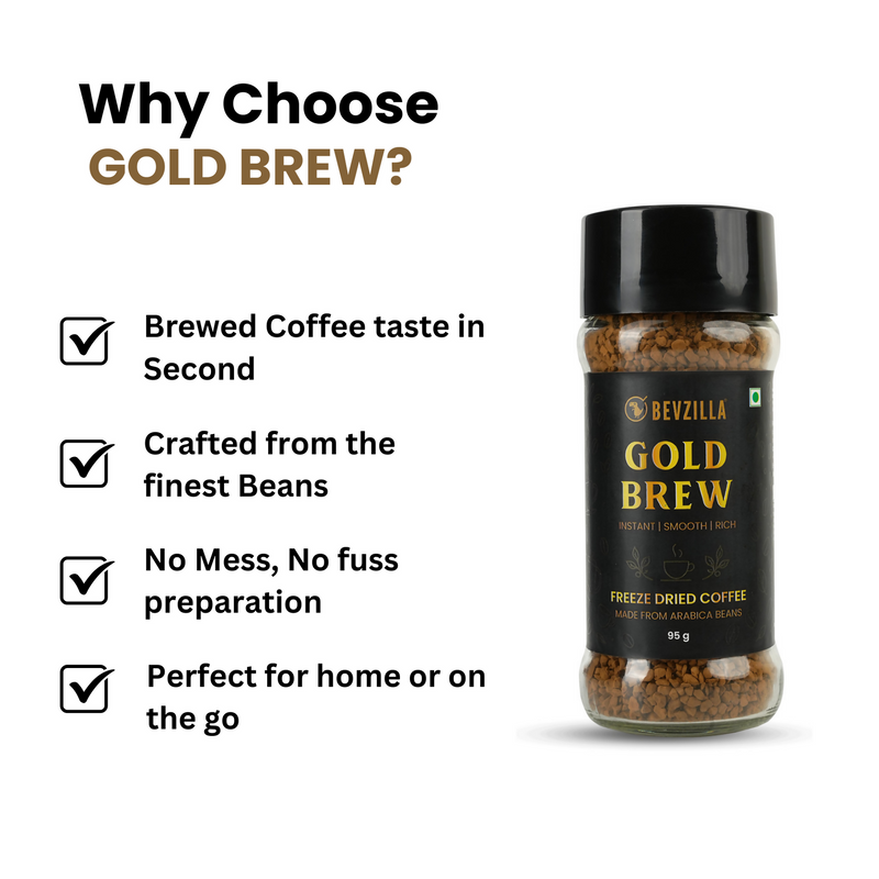 Bevzilla Gold Brew Instant Freeze Dried Coffee Powder