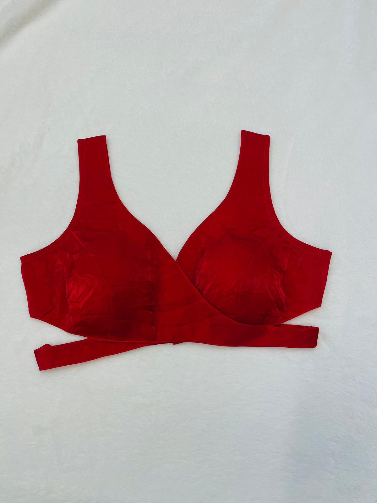 Sunehari Organza Red Deep Neck Blouse