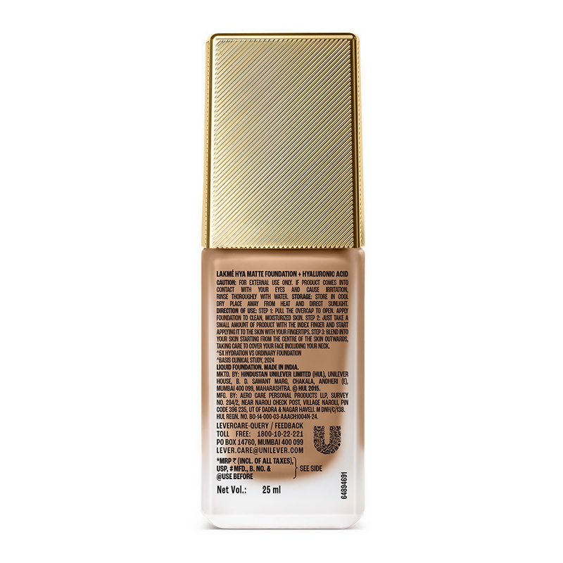 Lakme 9to5 Hya Matte Foundation + Hyaluronic Acid - Cool Walnut
